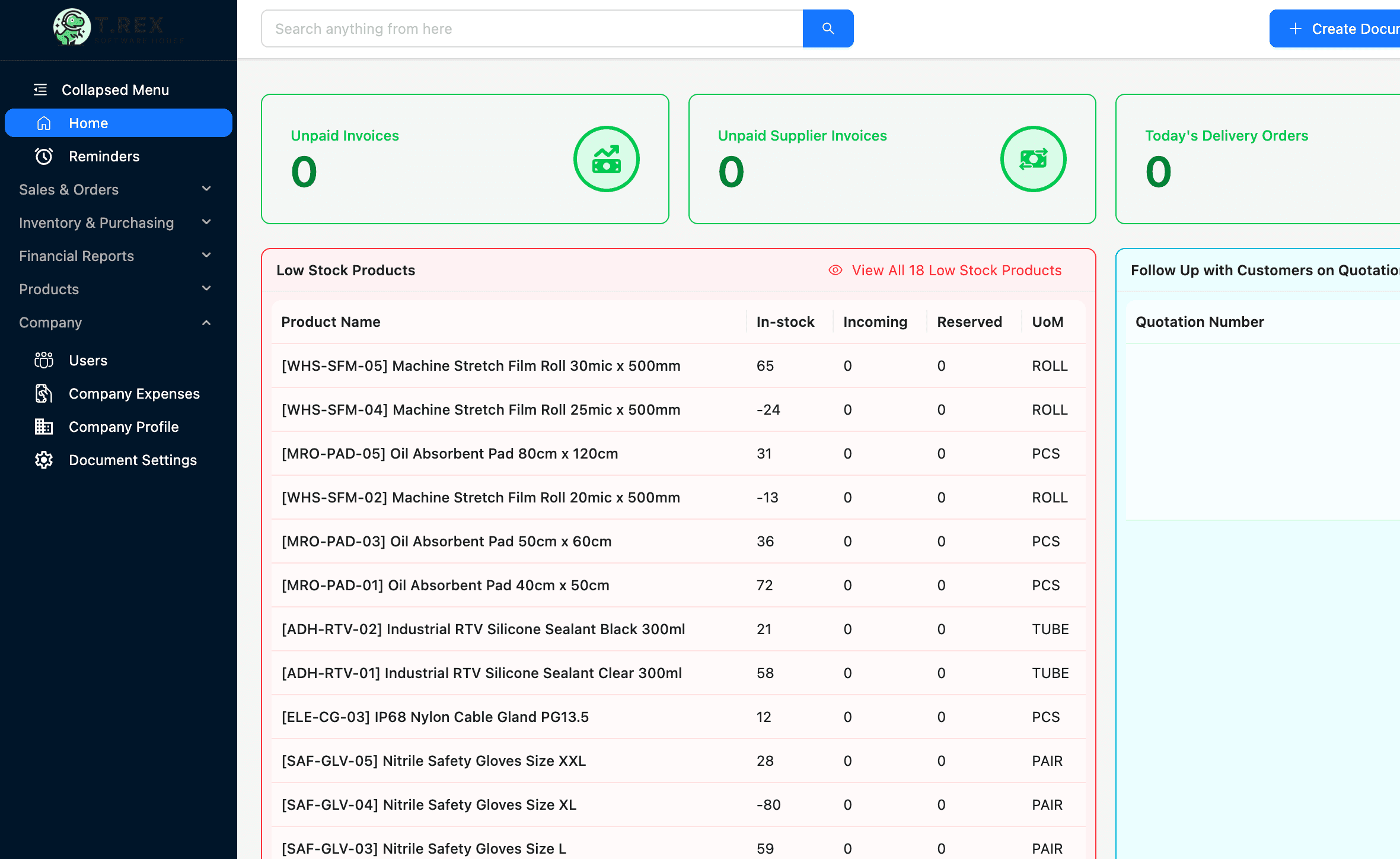 Dashboard and Daily Operations