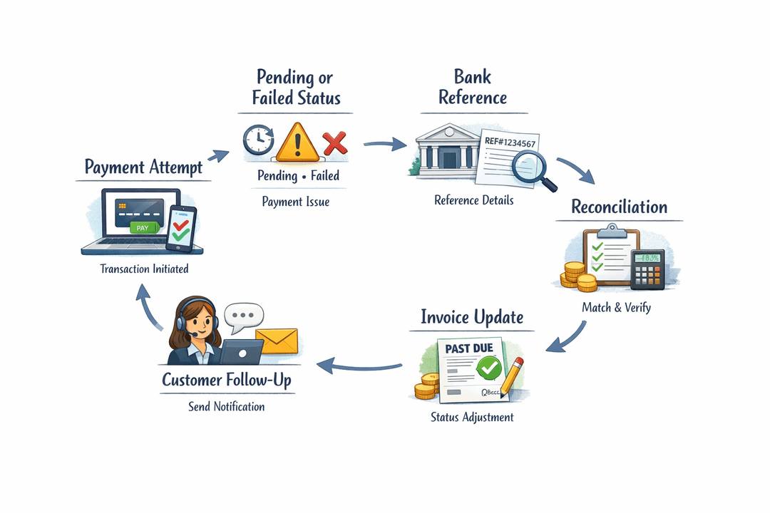 Structured online payment tracking and reconciliation workflow