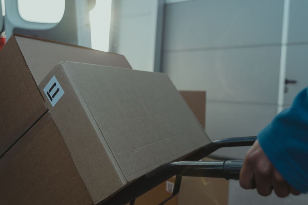 Prepared delivery order and packed goods ready for dispatch